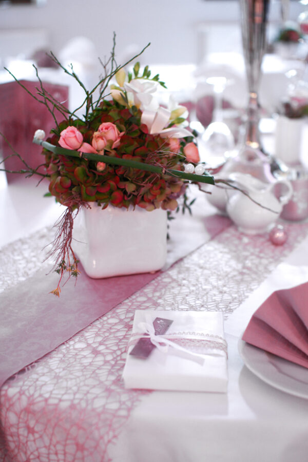 Tischdekoration im Schloßgasthaus Lichtenwalde